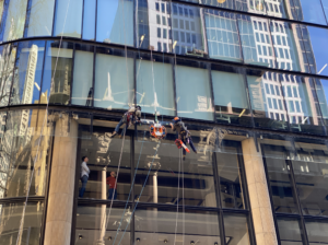 100kg glass replacement in the busy CBD of Sydney.